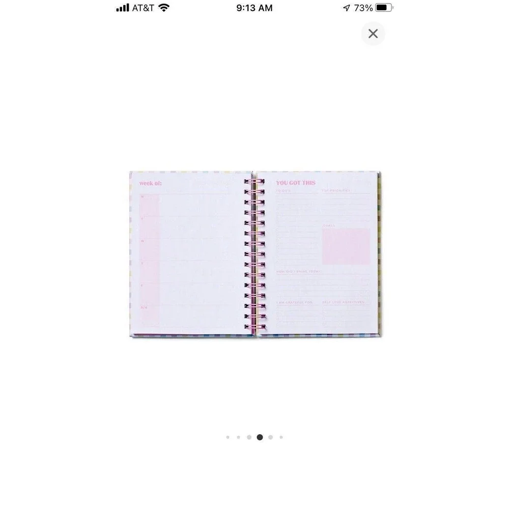 Stoney Clover Lane x Target Weekly Planner Light Purple blue yellow Gingham